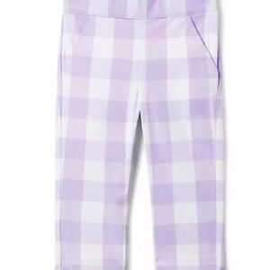 Janie and Jack 100048809 Orchid and white Gingham Canvas Pant NWT